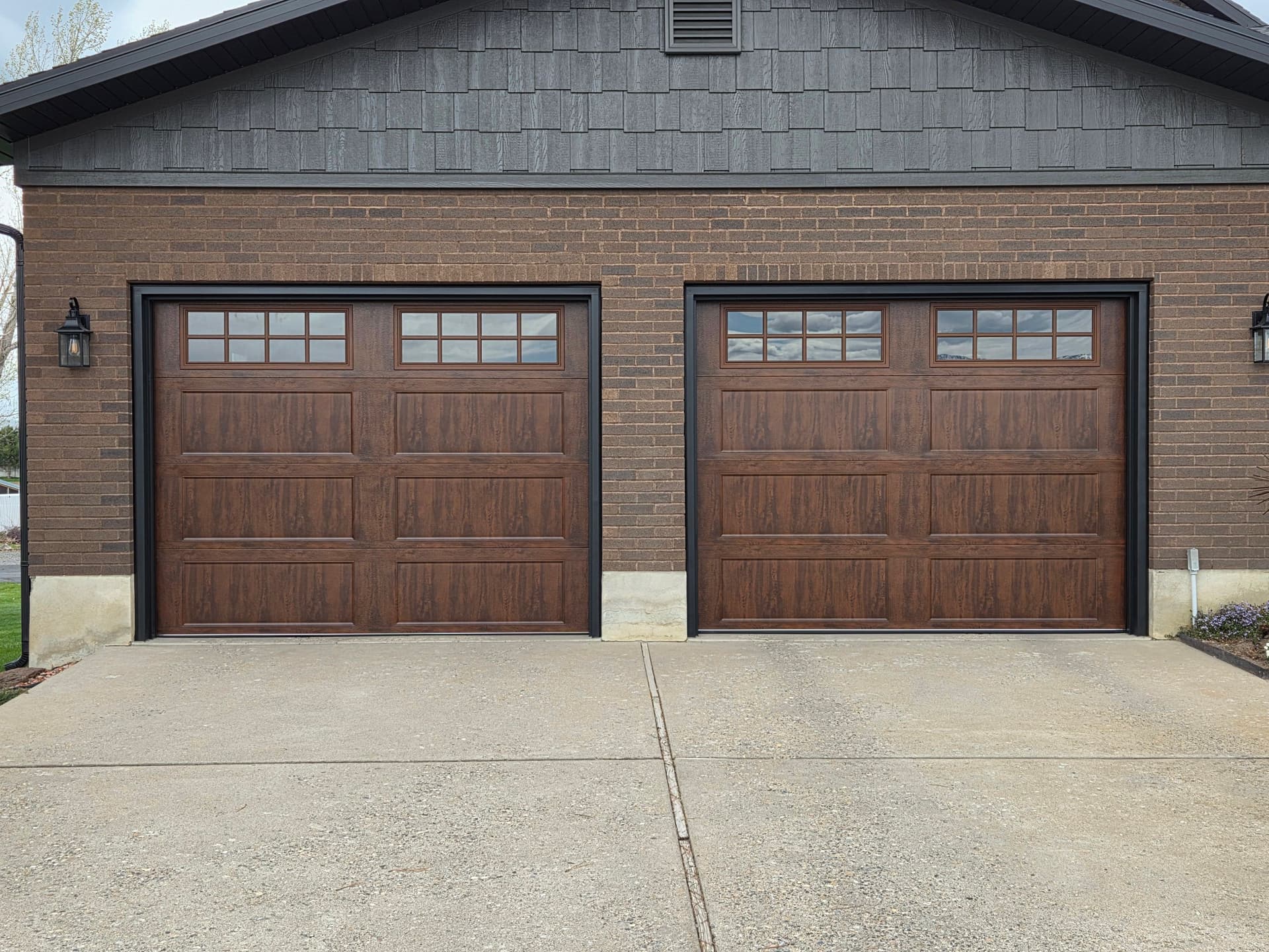 Bridgeport Oak Walnut Garage Door Installation in Hyrum image
