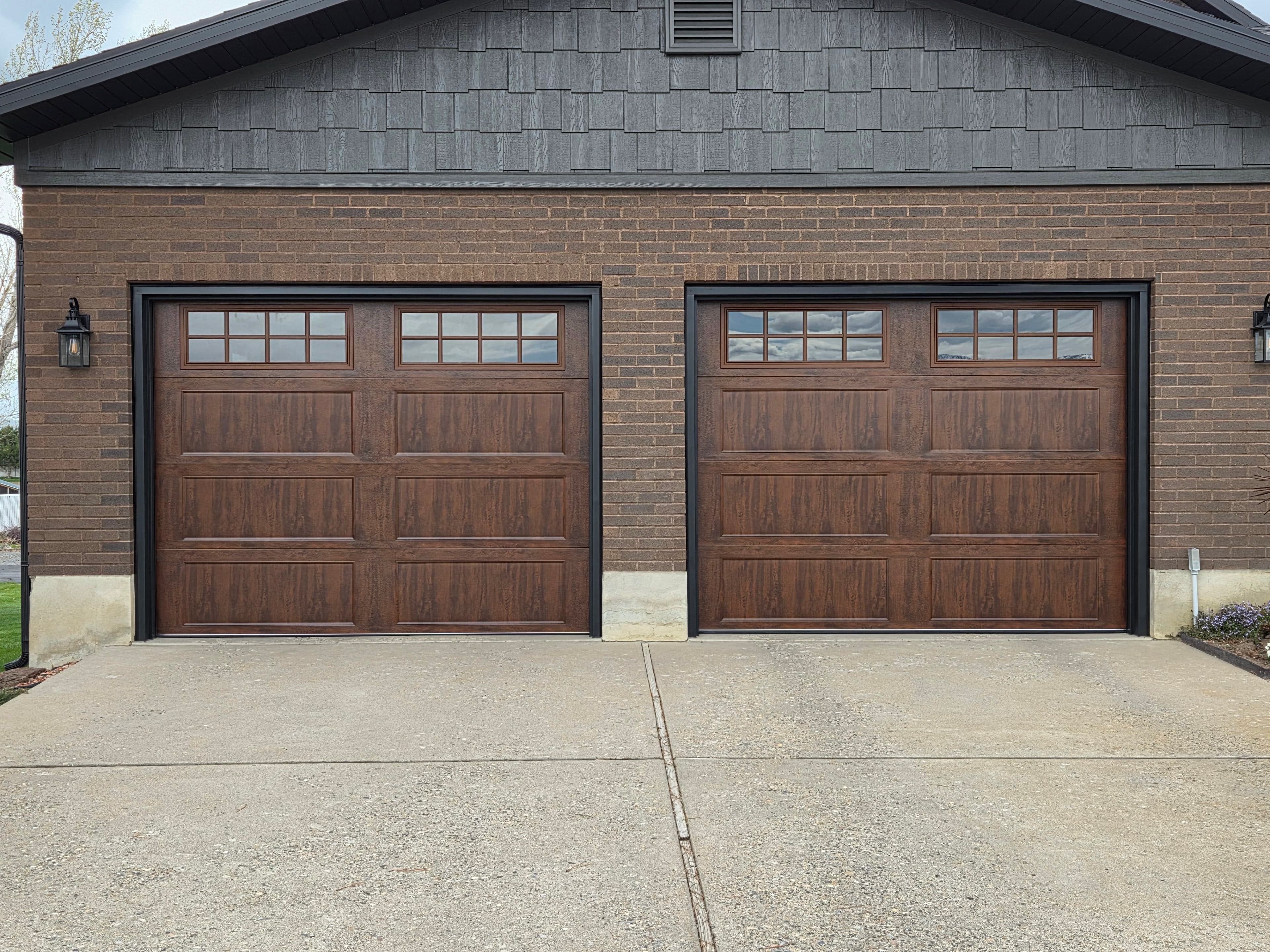 Project Bridgeport Oak Walnut Garage Door Installation in Hyrum image